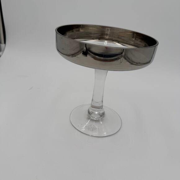 Fitz and Floyd NWT Pedestal Plate Silver Medley Platinum Rim 7" tall - Picture 2 of 6